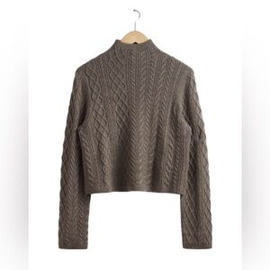 & Other Stories Taupe Cable Knit Sweater Size S